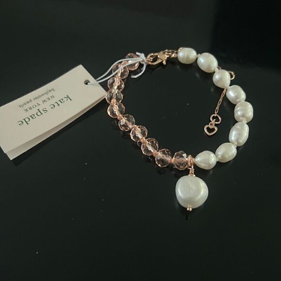 NWT Kate Spade Pearl Play Faux Pearl Half And Half Bracelet S1 - Picture 2 of 6